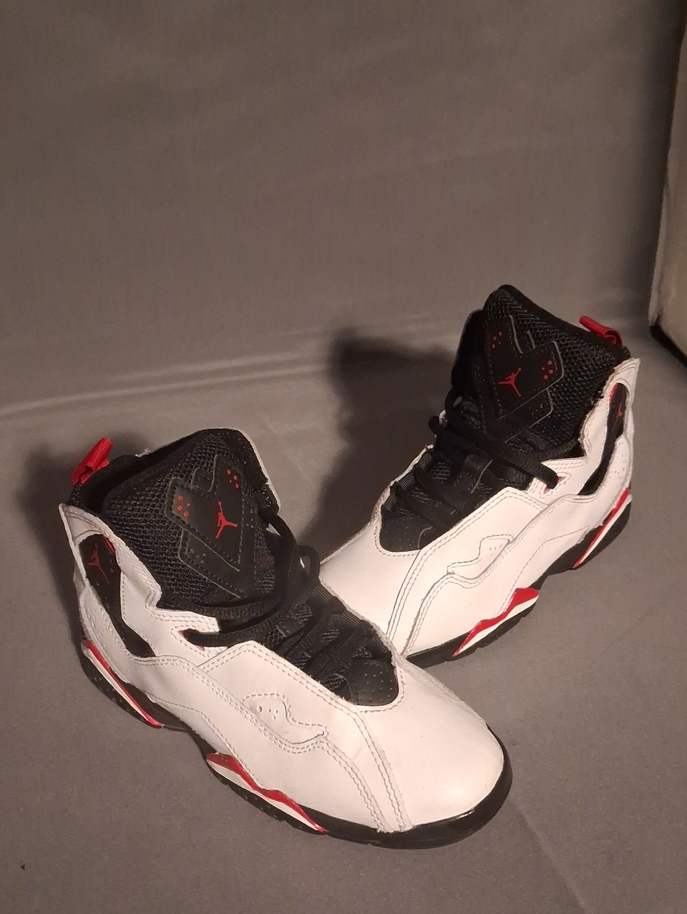 Jordan True Flights (White-Black-Varsity Red) Kids 13c